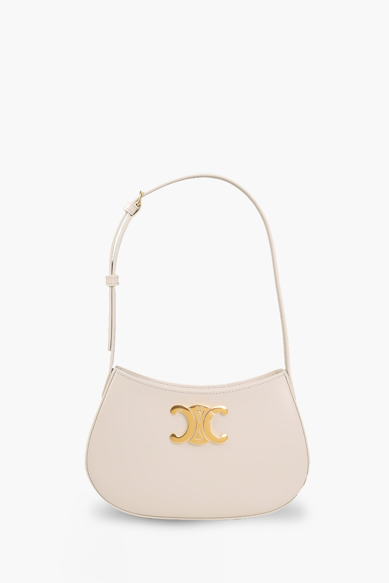 CELINE Medium Tilly Shoulder Bag in Rice Shiny Calfskin 0
