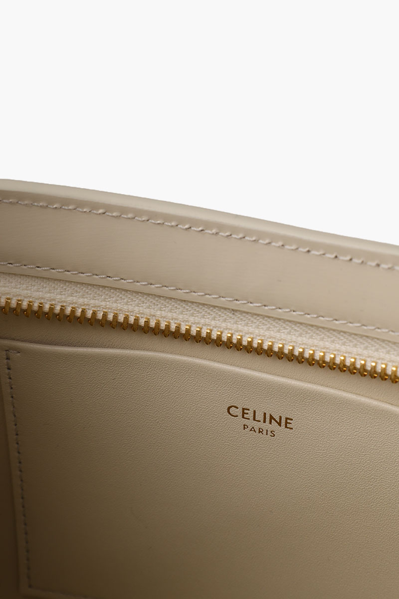 CELINE Medium Tilly Shoulder Bag in Rice Shiny Calfskin 3
