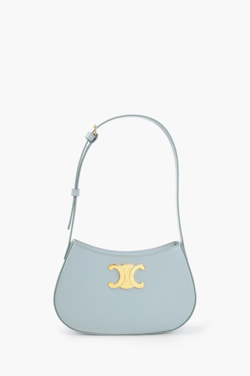 CELINE Medium Tilly Shoulder Bag in Ice Blue Shiny Calfskin 0