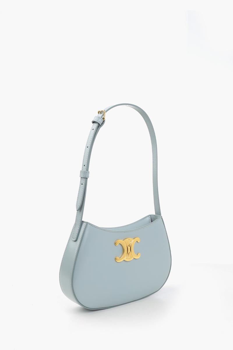 CELINE Medium Tilly Shoulder Bag in Ice Blue Shiny Calfskin 1
