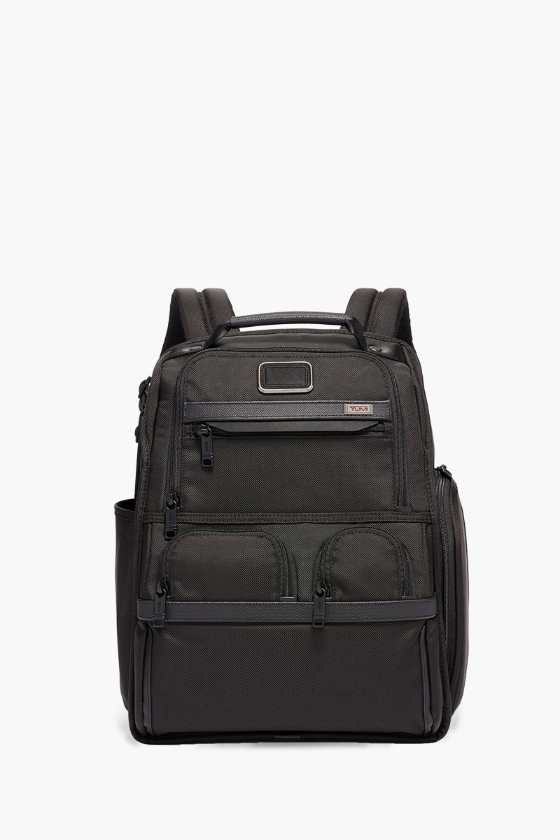 TUMI Alpha 3 Compact Laptop Brief Pack in Black Ballistic Nylon 0