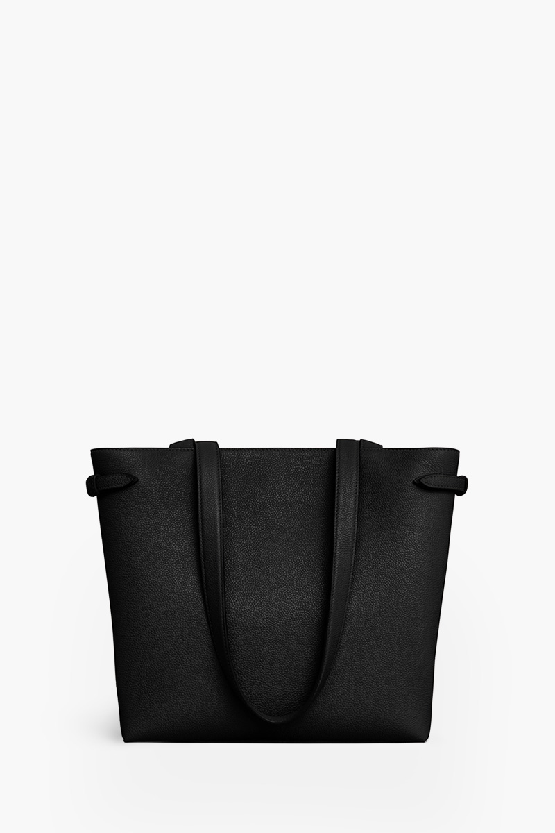 CELINE Small Cabas Anais Cuir Triomphe Shoulder Bag in Black Grained Calfskin 2