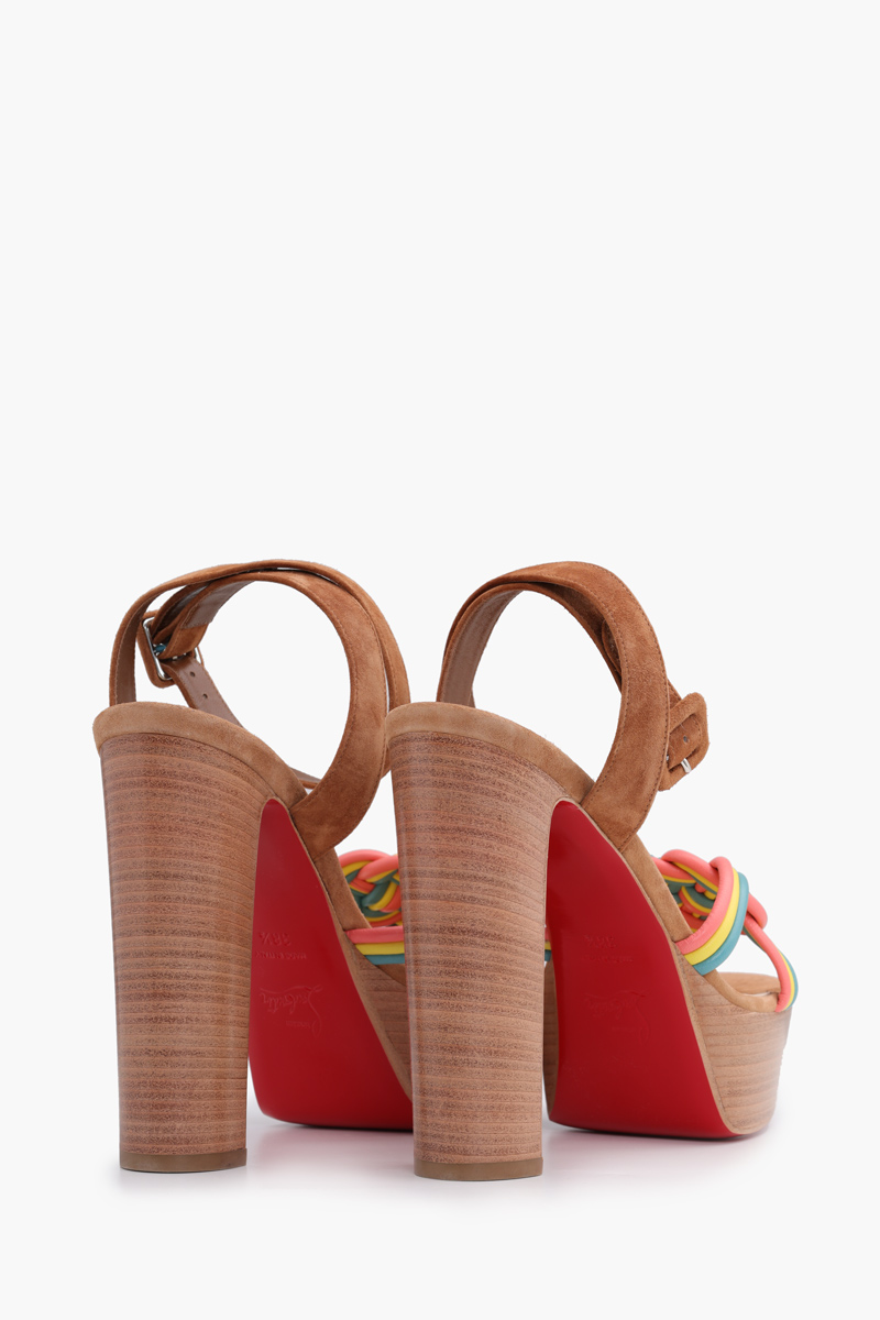 CHRISTIAN LOUBOUTIN Ella 130mm in Multicolor/Beige Suede x Nappa Leather 2