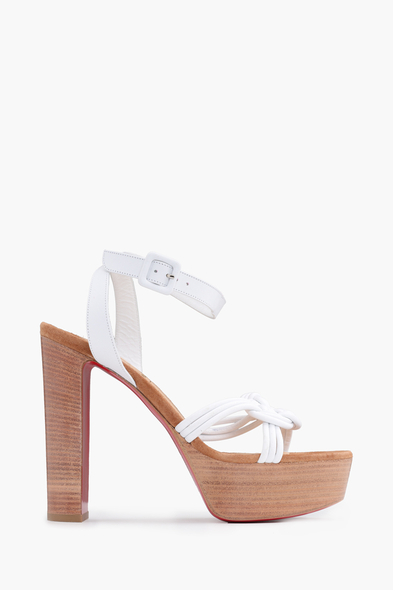 CHRISTIAN LOUBOUTIN Ella 130mm in White Nappa Leather 0