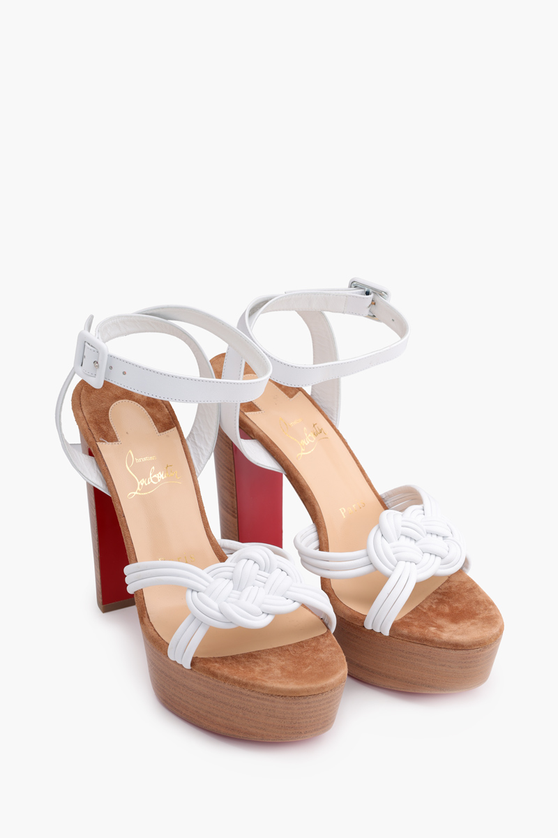 CHRISTIAN LOUBOUTIN Ella 130mm in White Nappa Leather 1