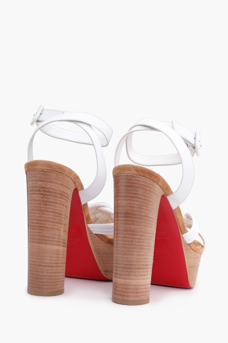 CHRISTIAN LOUBOUTIN Ella 130mm in White Nappa Leather 2