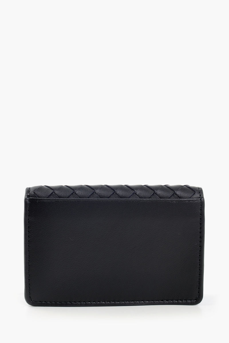 BOTTEGA VENETA Intrecciato Card Case in Black Lambskin Leather 2