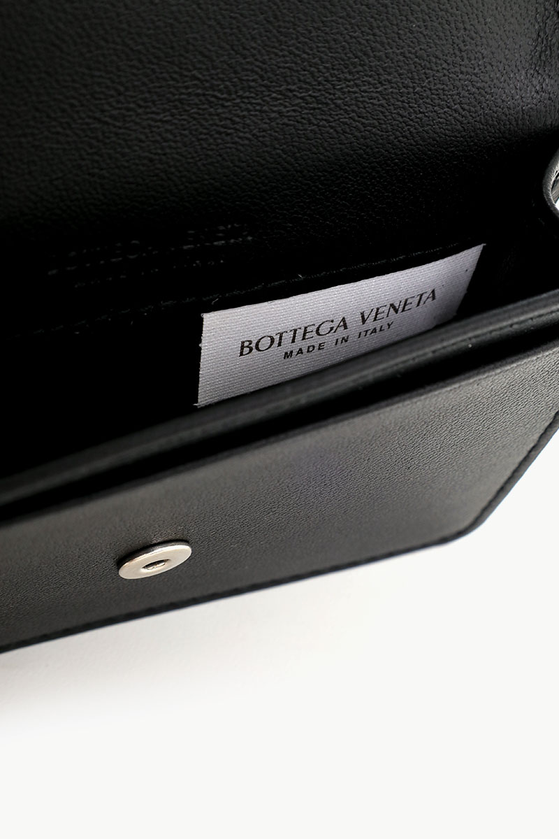 BOTTEGA VENETA Intrecciato Card Case in Black Lambskin Leather 3