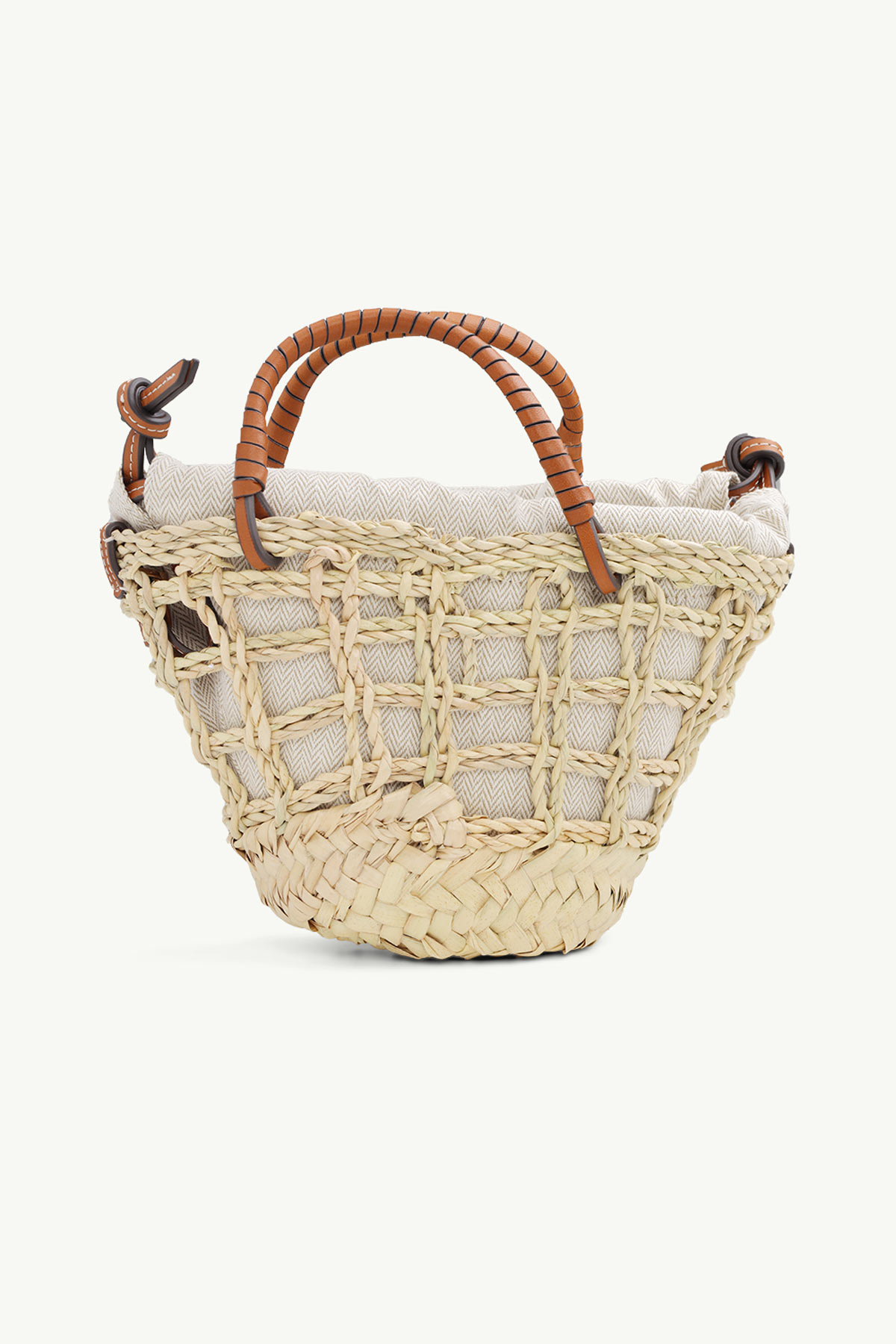 TORY BURCH Mini Ella Open Weave Basket Tote Bag in Natural/Tan 1