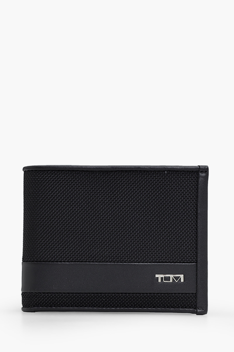 TUMI Alpha Global Double Billfold Wallet in Black Ballistic Nylon 0