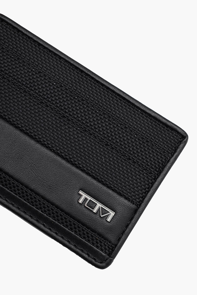 TUMI Alpha Slim Card Case in Black Ballistic Nylon 3