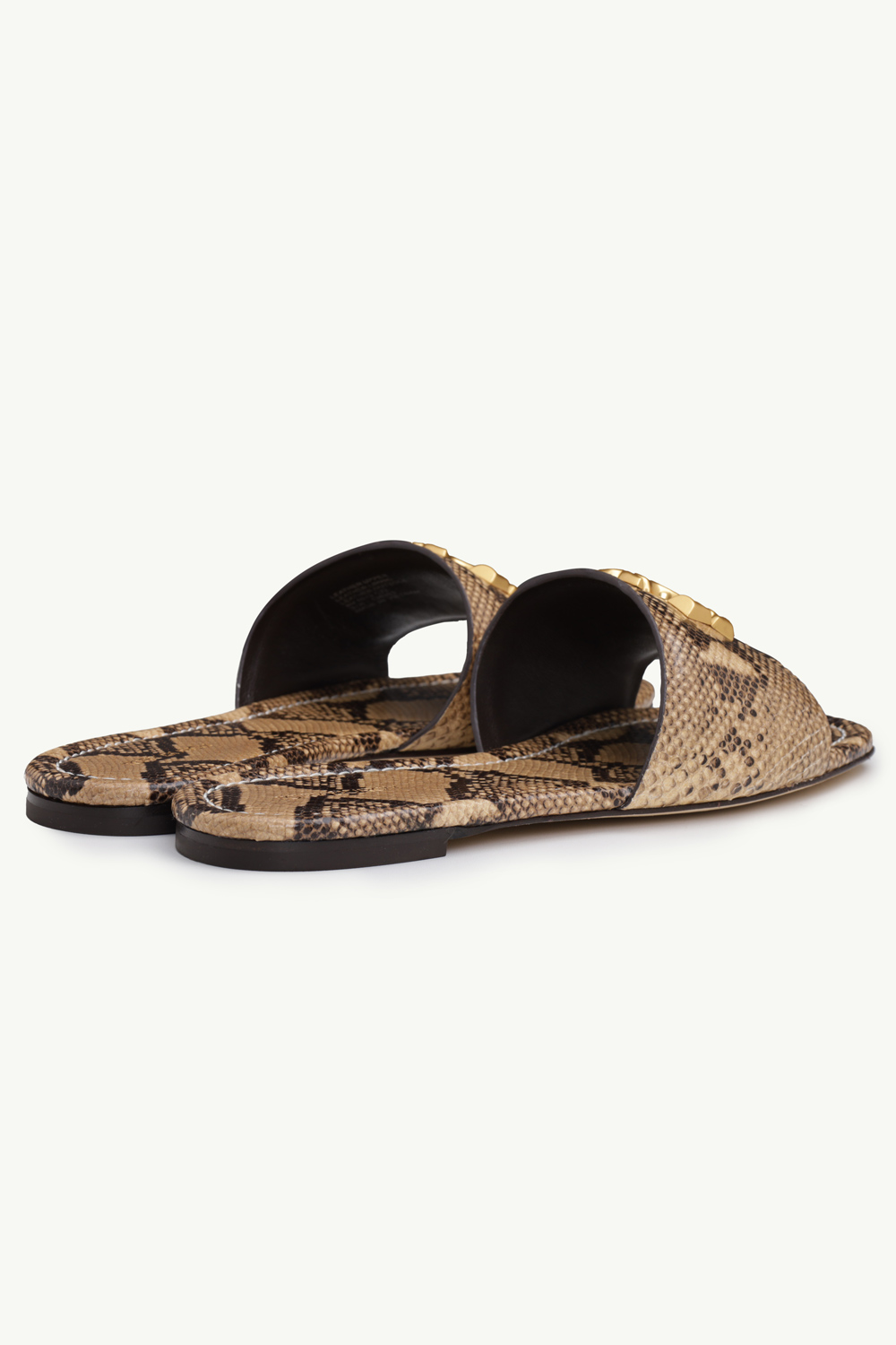 TORY BURCH Women Eleanor Slide in Desert Dusk Snake Embossed Leather GHW 2