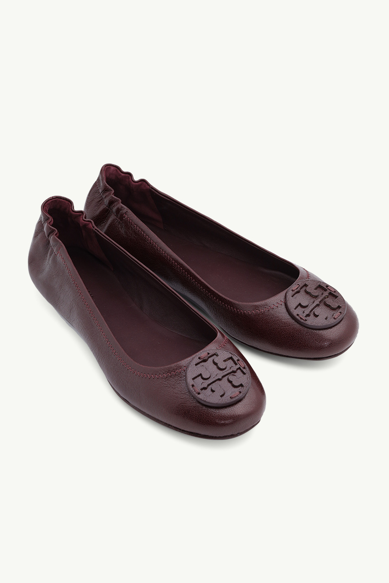 TORY BURCH Women Minnie Travel Ballerina in All Plum 1