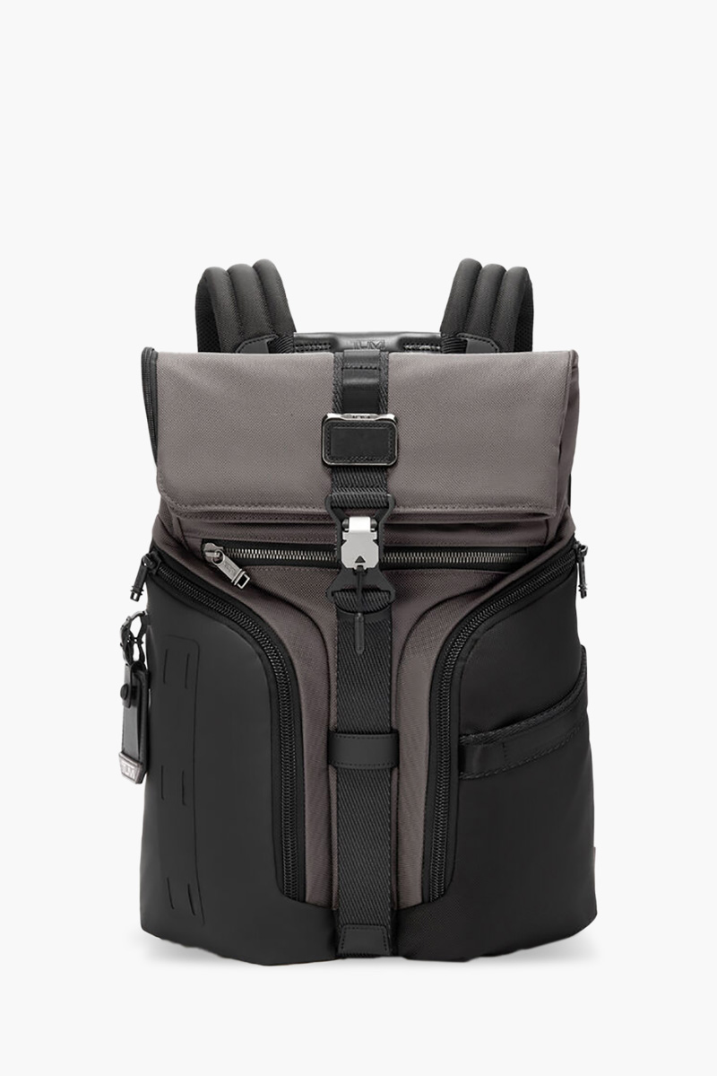 
TUMI Alpha Bravo Logistics Flap Lid Backpack in Charcoal Ballistic Nylon 0