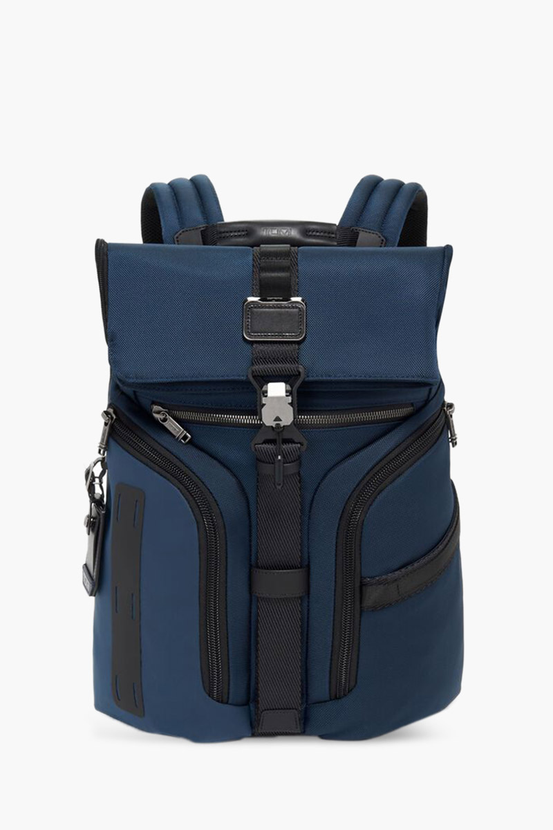 
TUMI Alpha Bravo Logistics Flap Lid Backpack in Navy Ballistic Nylon 0