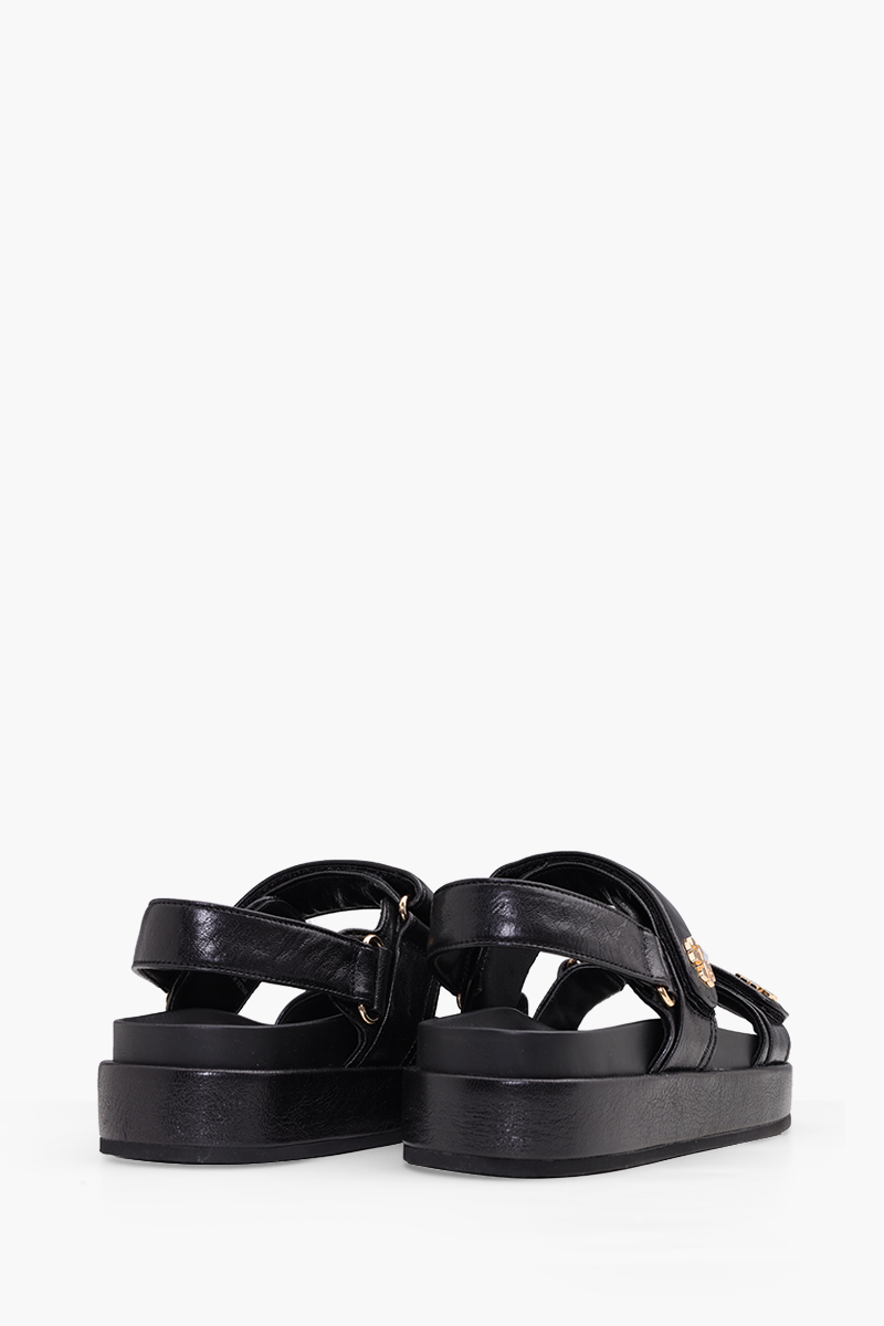 TORY Kira Sport Velcro Strap Sandals in Black 2