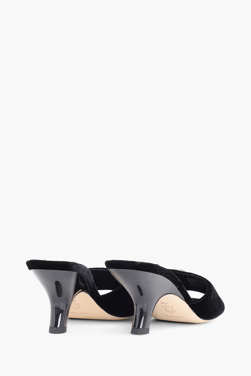 TORY BURCH Eleanor Pave Mules 65mm in Black Velvet 2