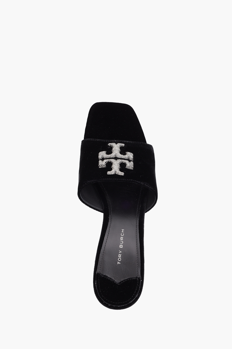TORY BURCH Eleanor Pave Mules 65mm in Black Velvet 3