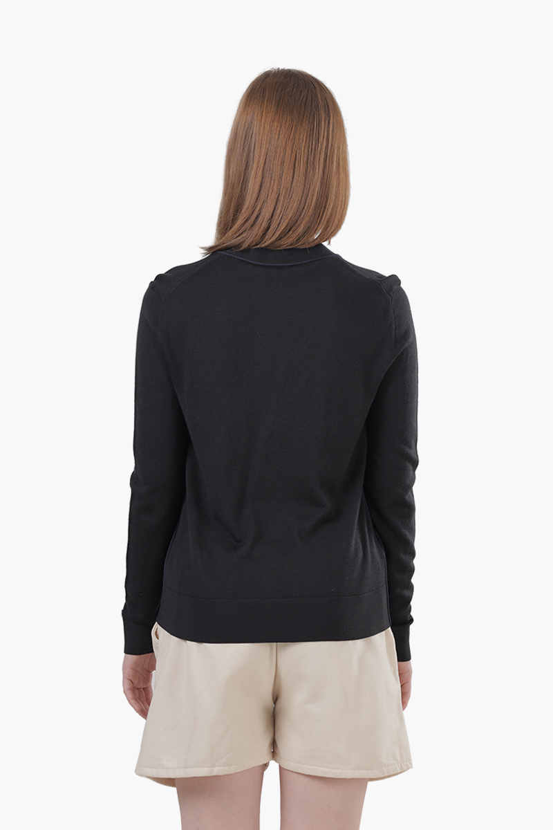 TORY BURCH Women Simone Cardigan in Black Wool and Silk 1