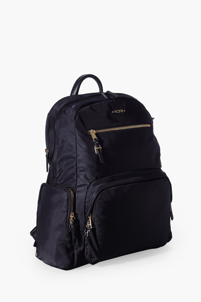TUMI Vista Caren Backpack in Black/Gold Nylon 2