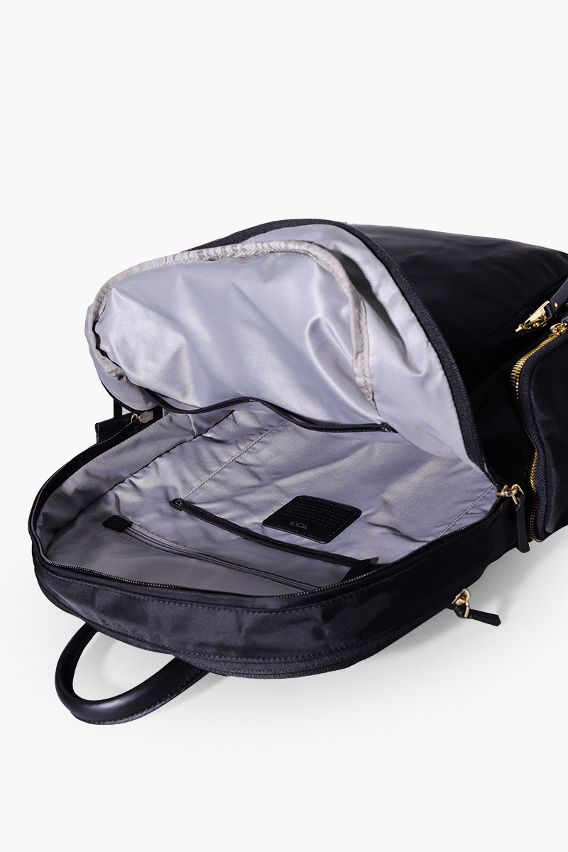 TUMI Vista Caren Backpack in Black/Gold Nylon 3