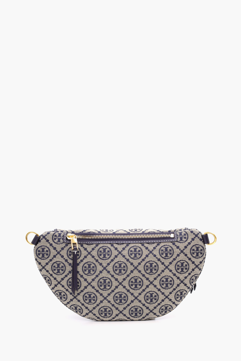 TORY BURCH Woven Jacquard T Monogram Belt Bag in Tory Navy Leather 2