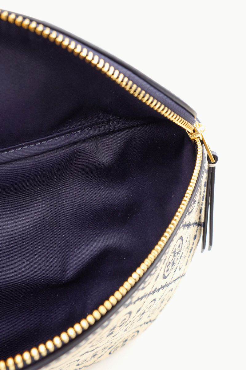 TORY BURCH Woven Jacquard T Monogram Belt Bag in Tory Navy Leather 3