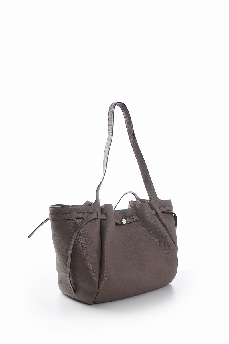 TORY BURCH Large Romy Tote Bag in Coffee Soft Pebbled Leather 1