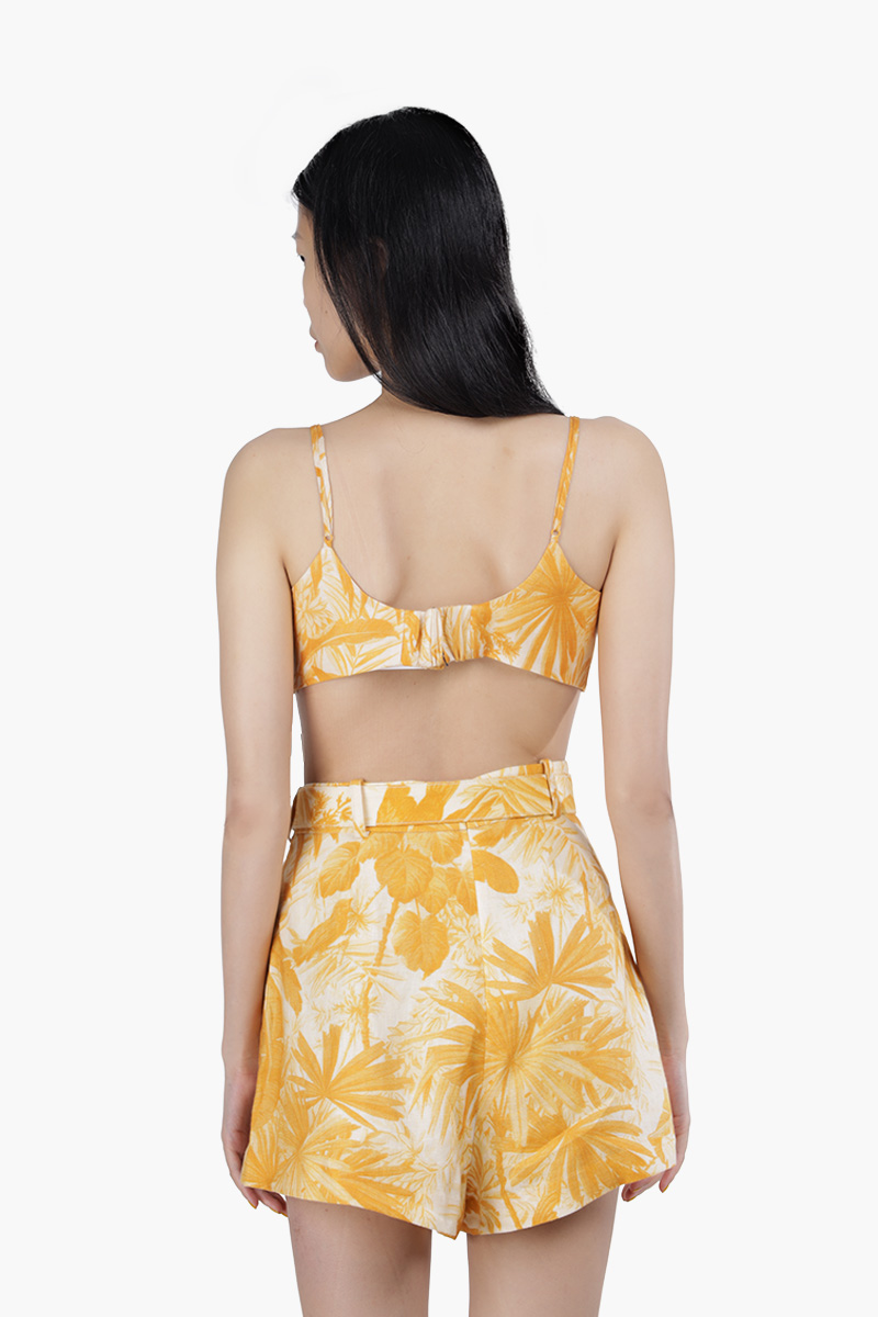 ZIMMERMANN Mae Palm Tree Print Shorts in Amber Palm 1