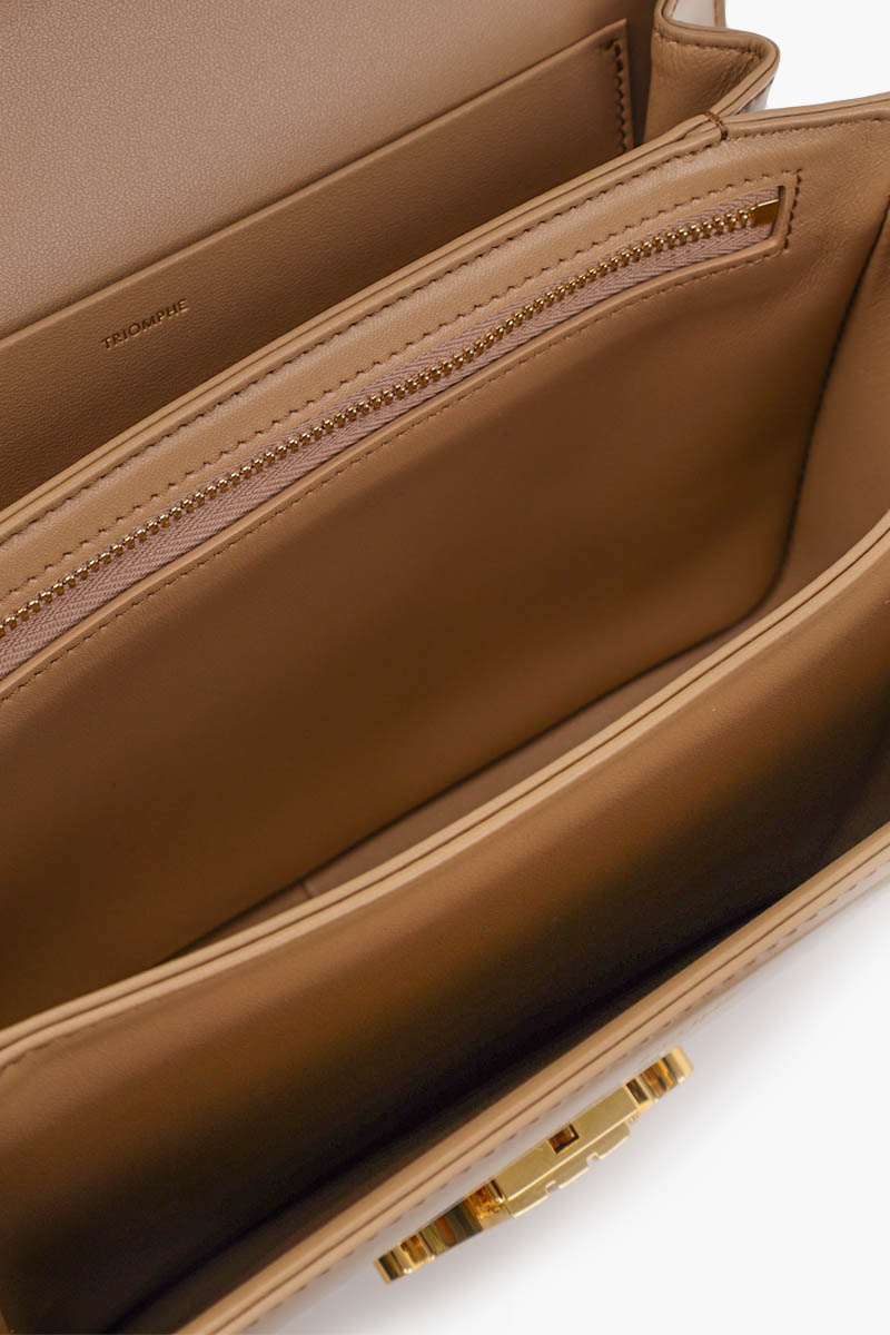CELINE Medium Triomphe Bag in Smoked Brown Shiny Calfskin 3