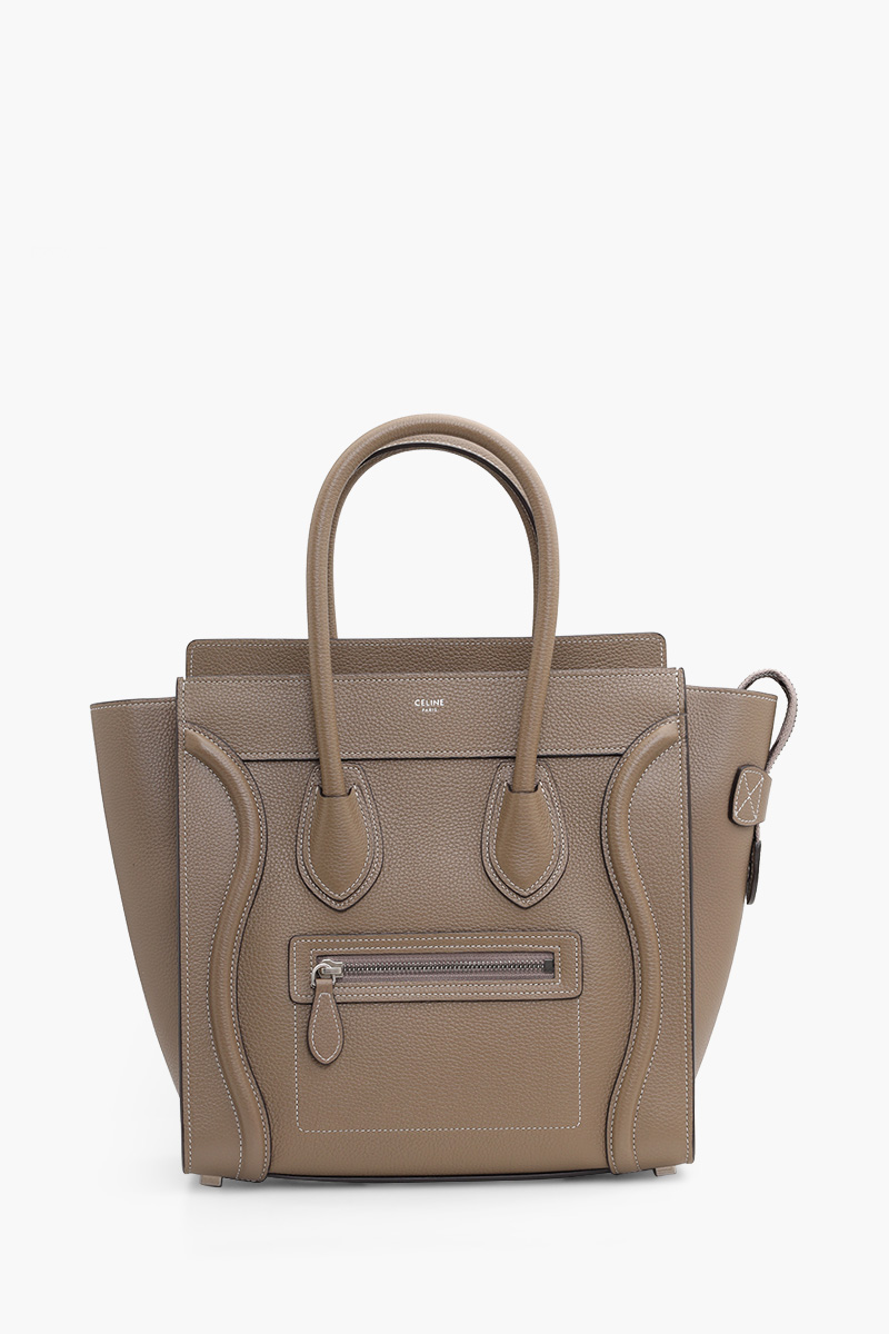 CELINE Micro Luggage Bag in Souris Drummed Leather 0