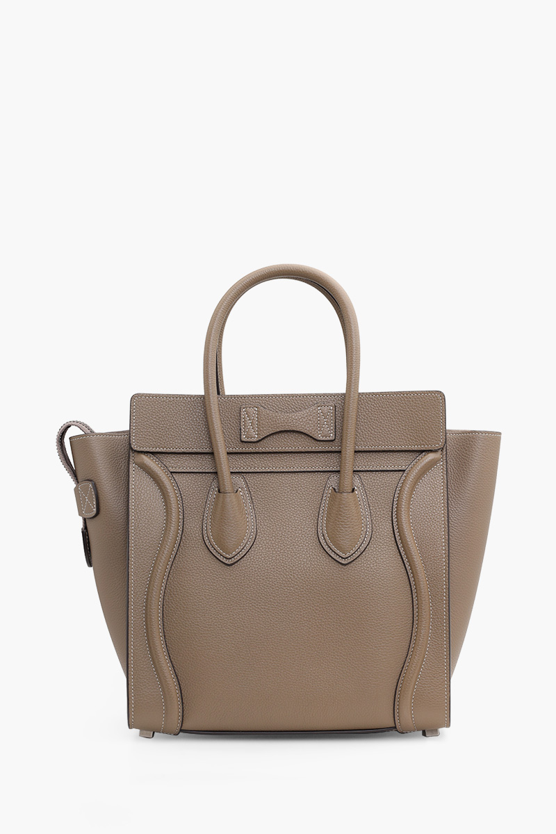 CELINE Micro Luggage Bag in Souris Drummed Leather 1