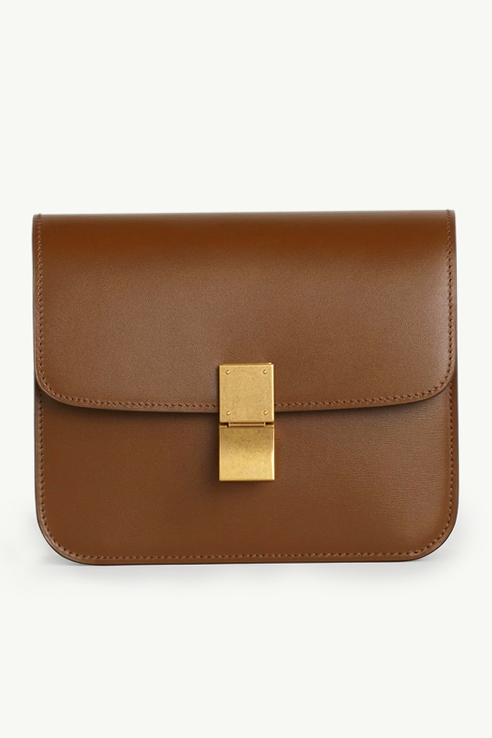 CELINE Teen Classic Box Shoulder Bag in Camel GHW 0