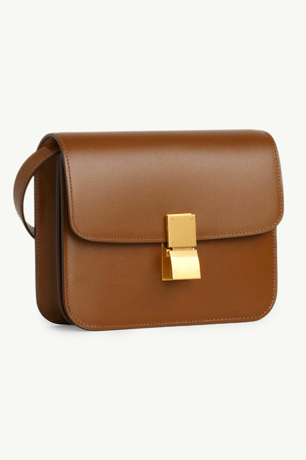 CELINE Teen Classic Box Shoulder Bag in Camel GHW 2