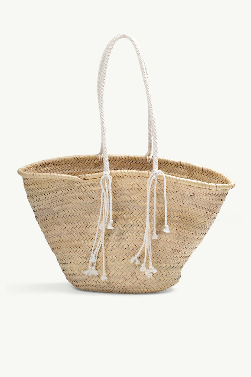 CELINE Large Basket Bag in Natural Raffia with Carlos Valencia 'UH HUH' Embroidery 1