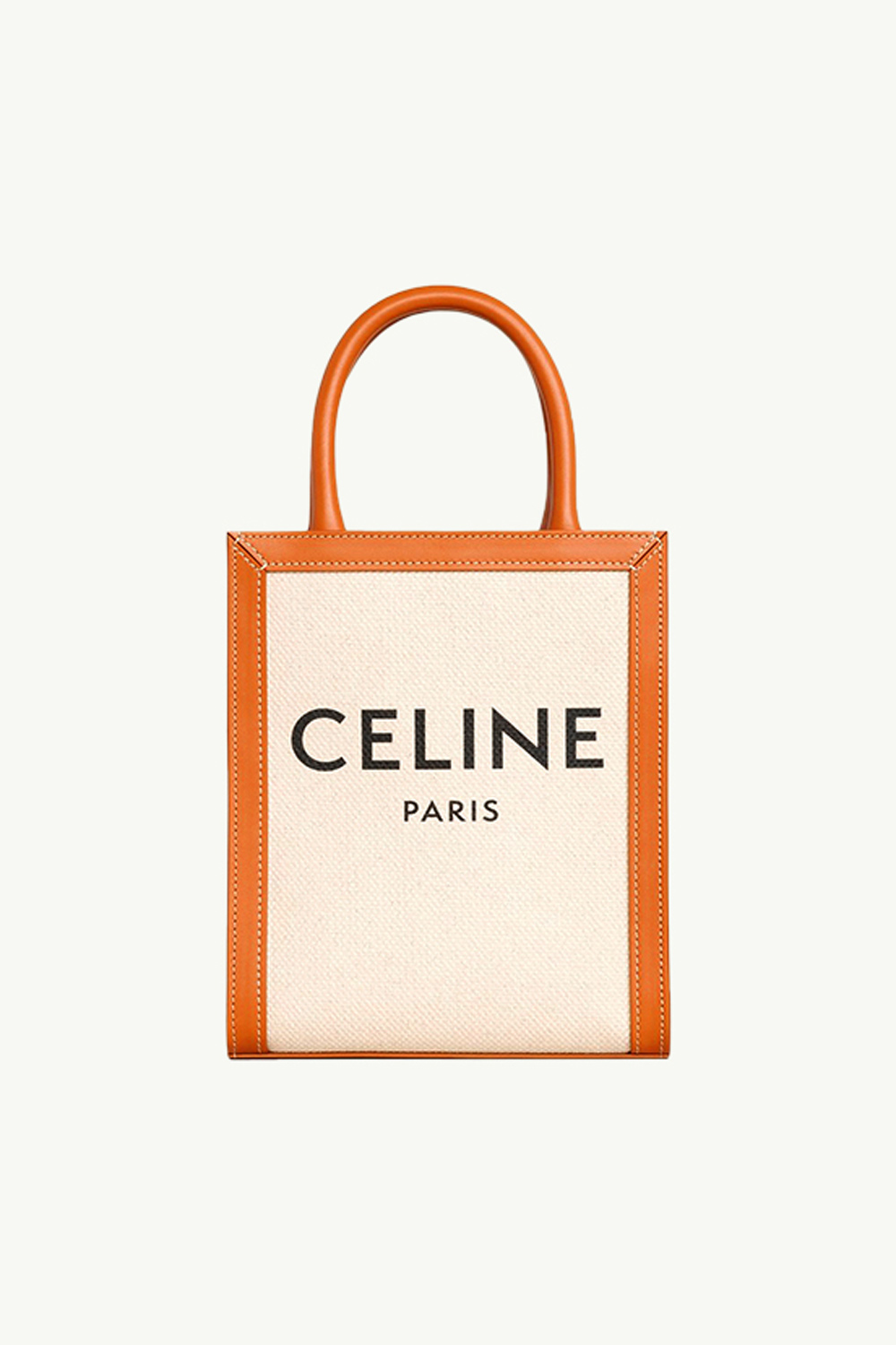 CELINE Mini Vertical Cabas in Natural/Tan with Celine Print 0