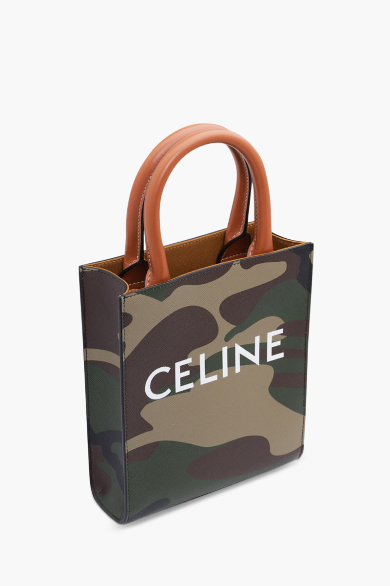 CELINE Mini Vertical Camouflage Cabas in Khaki Multicolor with Celine Print 2