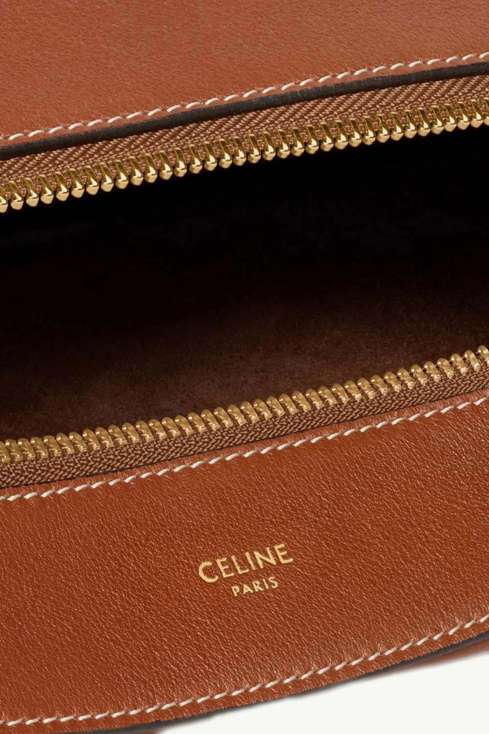 CELINE Medium Romy Shoulder Bag in Tan Supple Calfskin 3