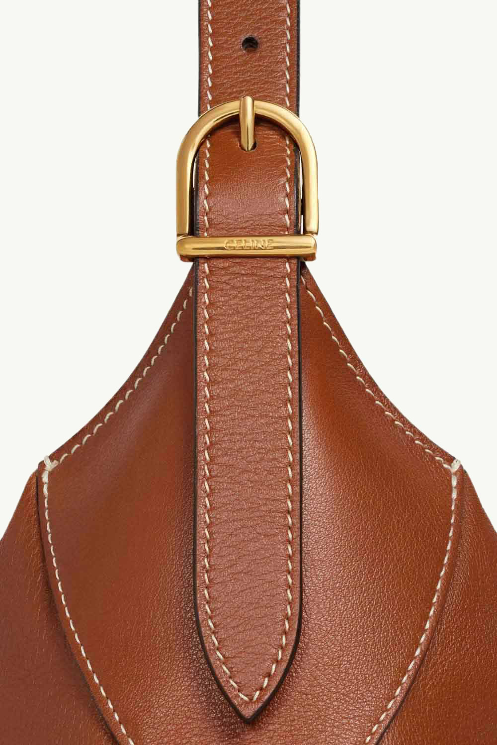 CELINE Medium Romy Shoulder Bag in Tan Supple Calfskin 4