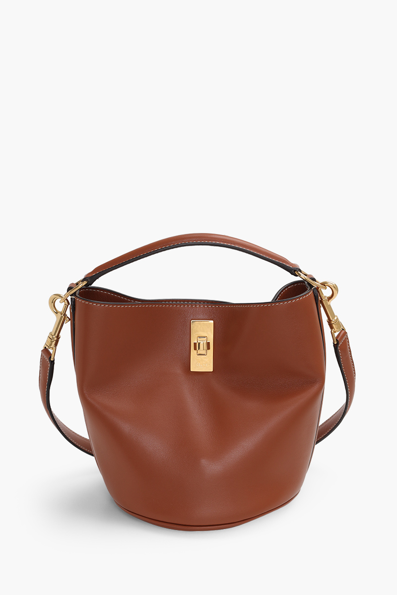 CELINE Teen Bucket 16 in Tan Smooth Calfskin with Shoulder Strap 0