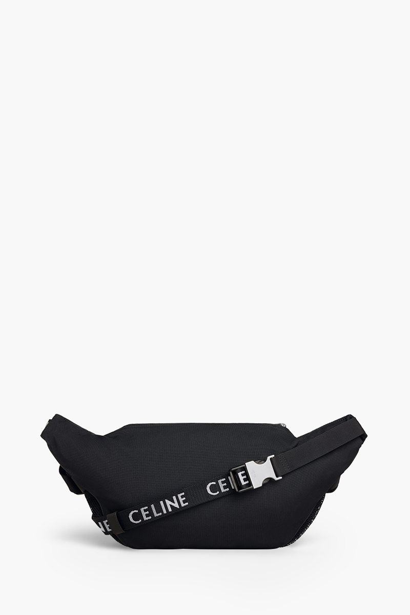 CELINE Large Zipped Trekking Belt Bag in Black Nylon with Celine Print 1