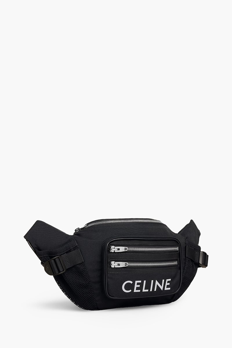 CELINE Large Zipped Trekking Belt Bag in Black Nylon with Celine Print 2