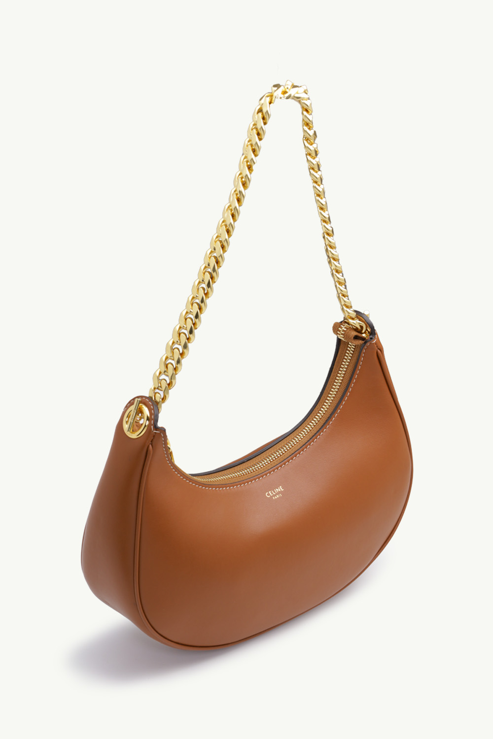 CELINE Medium Ava Chain Shoulder Bag in Tan Smooth Calfskin 2