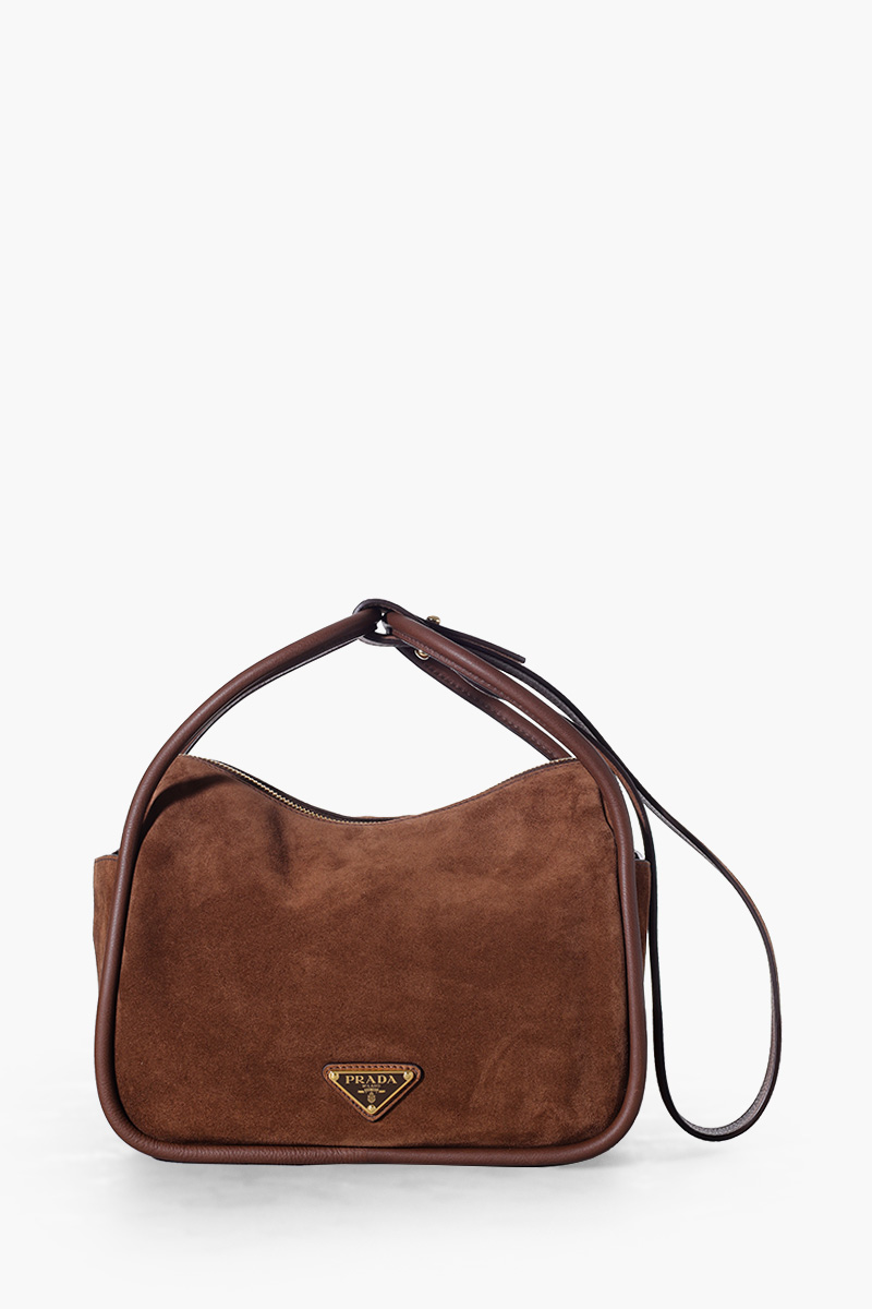 PRADA Darling Hand Bag in Cocoa Brown Suede GHW 0