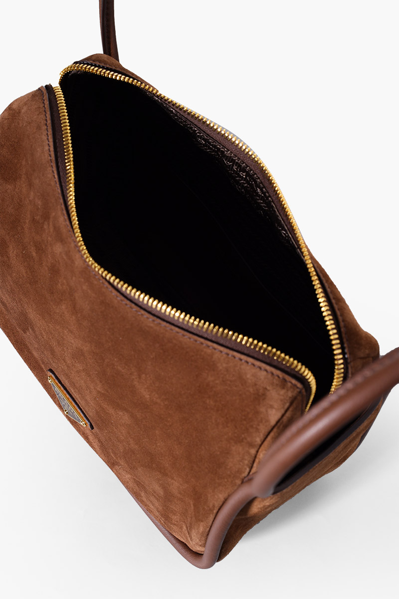 PRADA Darling Hand Bag in Cocoa Brown Suede GHW 4