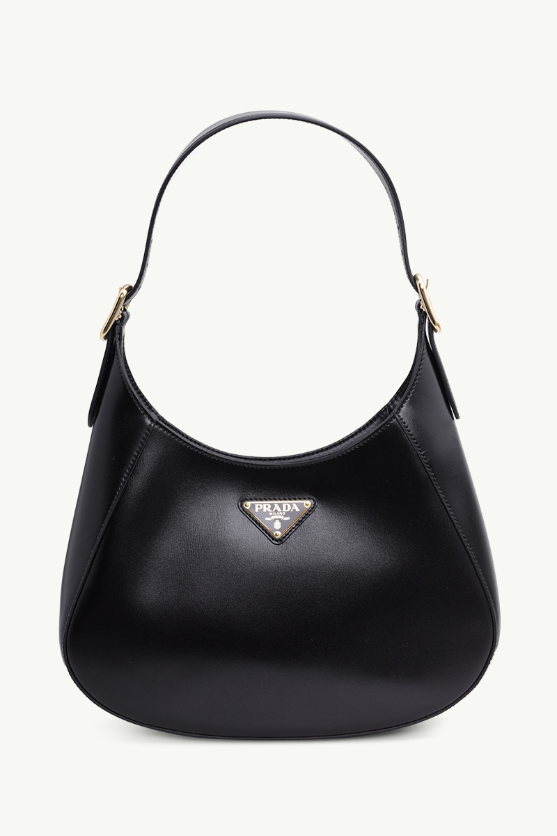 PRADA Cleo Shoulder Bag in Black Leather GHW with Adjustable Handle 0