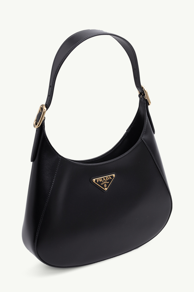 PRADA Cleo Shoulder Bag in Black Leather GHW with Adjustable Handle 2