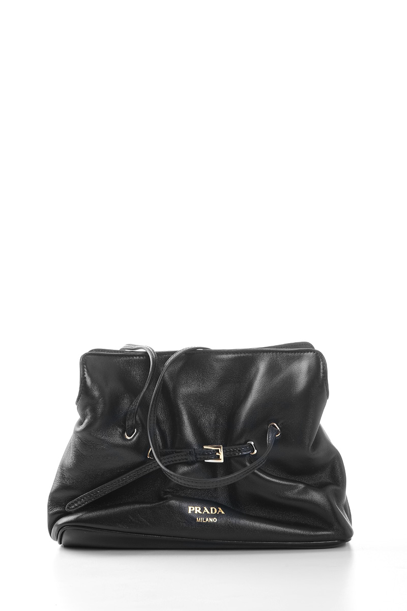PRADA Small Dada Shoulder Bag in Black Nappa Leather 0