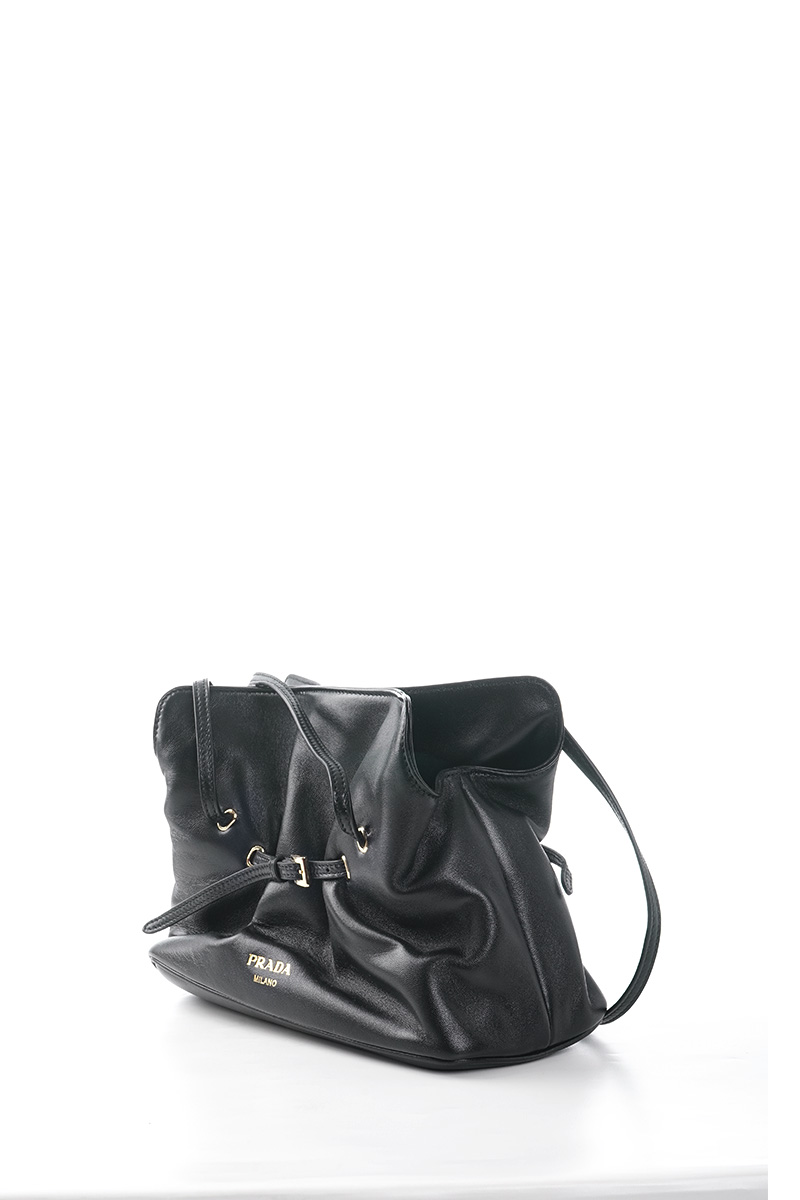 PRADA Small Dada Shoulder Bag in Black Nappa Leather 1