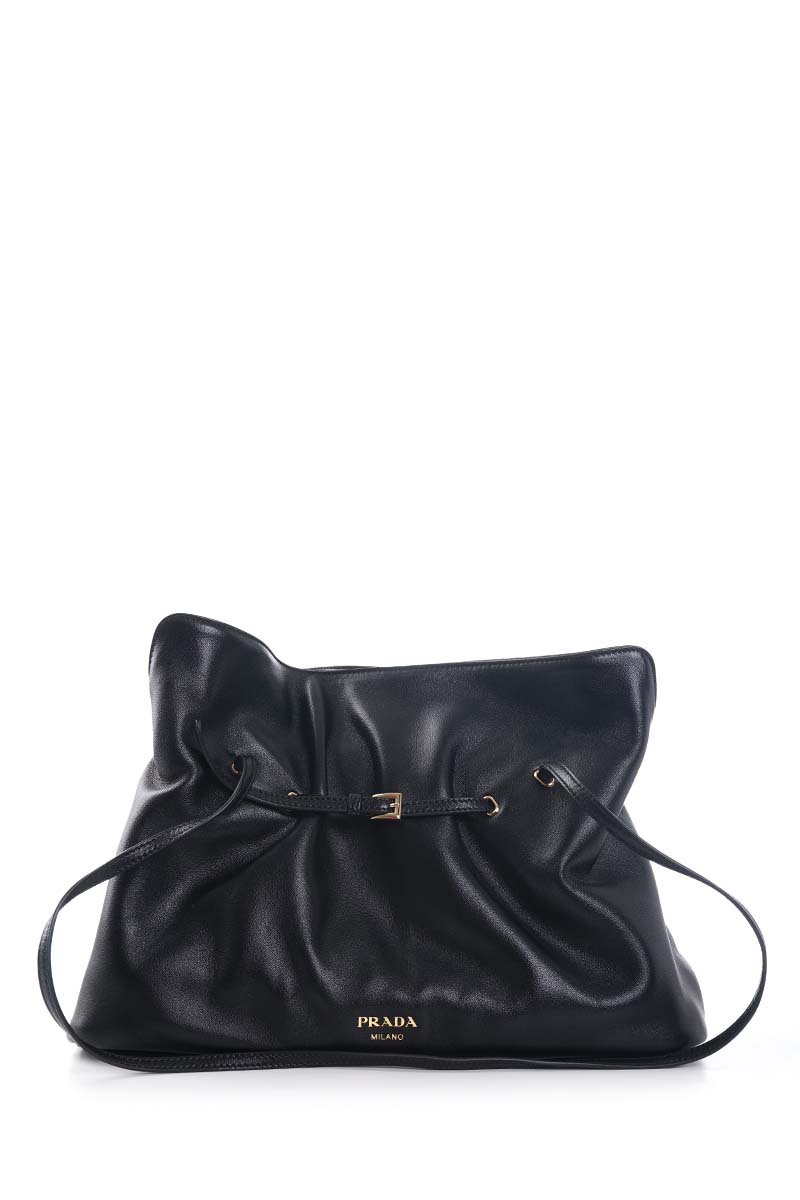 PRADA Large Dada Shoulder Bag in Black Nappa Leather 0
